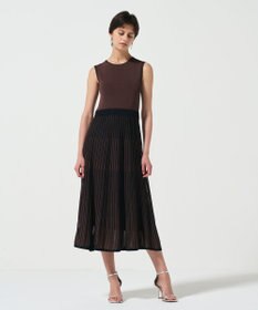 GRACE CONTINENTAL バイカラーシアーニットワンピース