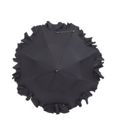 MOONBAT 【1級遮光/遮熱/UV】LANVIN en Bleu (ランバン オン ブルー)晴雨兼用日傘 ラッフルフリル 無地 チャーム付き 折りたたみ傘 楽折