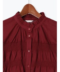 Te chichi スタンドフリル5分袖シャーリングブラウス