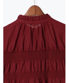 Te chichi スタンドフリル5分袖シャーリングブラウス