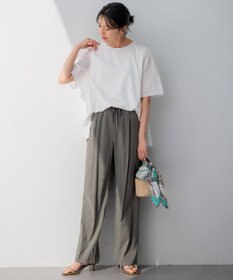 23区 S 【洗える】リネンレーヨンストレッチ ドロスト パンツ