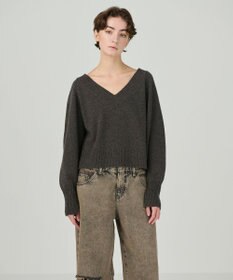 GRACE CONTINENTAL Ｖネックラムニットトップ