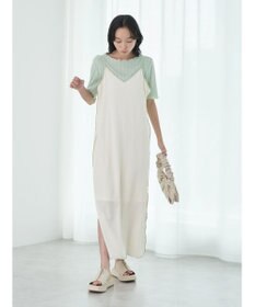 earth music&ecology ＳＥＴ２点配色キャミワンピース＋メローインナー