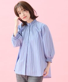 ANY L 【接触冷感/UVカット/抗菌防臭/速乾】エニイファンクション シャーリングブラウス