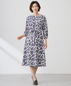 J.PRESS LADIES 【洗える】スパンフラワープリント  ワンピース