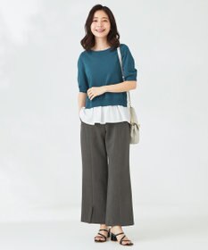 ANY SIS 【洗える】シャツテール ニットＴシャツ