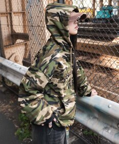 WEGO 【ユニセックス着用ITEM/MLサイズ展開】カモフラグラフィックZIPパーカー