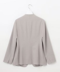 自由区 【セットアップ対応・洗える】ウールブレンドセットアップノーカラー ジャケット