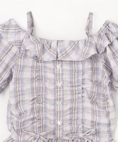 ANY KIDS 【洗濯機可能】2WAY チェックブラウス