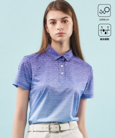 23区GOLF 【WOMEN】【UVケア/吸水速乾】グラデーションロゴ 半袖ポロシャツ