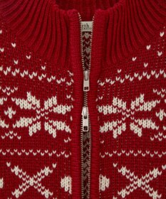 earth music&ecology ダブルzipノルディックカウチンニットカーディガン