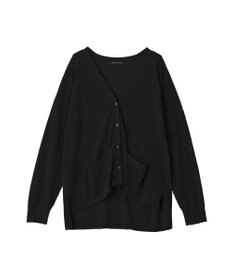 YECCA VECCA ハイゲージミドル丈Vネックカーディガン