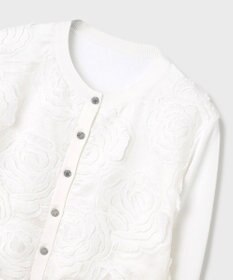 GRACE CONTINENTAL ローズ刺繍ニットカーディガン