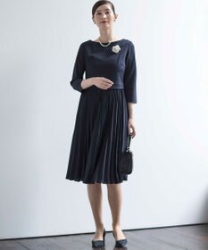 組曲 L 【KUMIKYOKU NAVY】ジャージーコンビプリーツ ワンピース