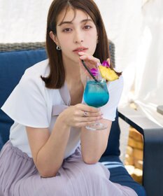 Tiaclasse 【洗える】配色リボンタイブラウス