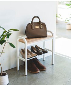 tower 立ちやすいベンチシューズラック タワー  ホワイト