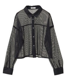 earth music&ecology メッシュストライプショートシャツ