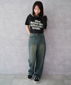 WEGO レースアップデニムパンツ