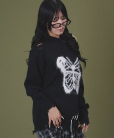 WEGO バタフライダメージニット