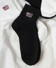 WEGO デザインロゴ刺繍アンクル底パイルソックス
