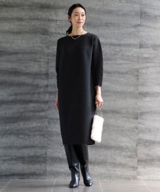 自由区 【洗える】ポリエステルホールガーメントニット ワンピース