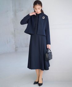 組曲 L 【WEB限定・KUMIKYOKU NAVY】コンフォータブルドレープ ノーカラージャケット