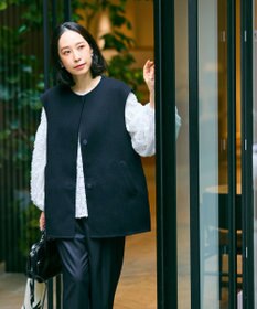 #Newans バックペプラムダブルフェイスジレ