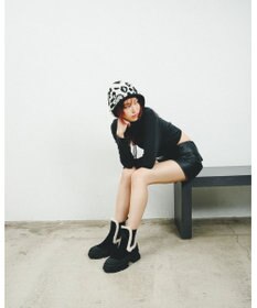 STEVE MADDEN TOWNSHIP 厚底サイドゴアムートンブーツ