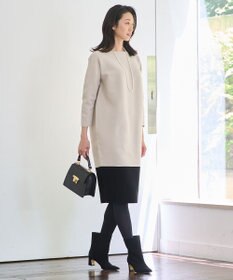 自由区 【洗える】ポリエステルホールガーメントニット ワンピース