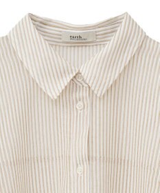 earth music&ecology メッシュストライプショートシャツ