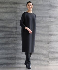 自由区 【洗える】ポリエステルホールガーメントニット ワンピース