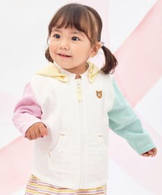 MIKI HOUSE HOT BISCUITS 【80-120cm】二重織ガーゼ素材 パーカ