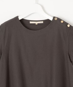 自由区 L 【洗える】ツイストプレインジャージーサイドプリーツ カットソー