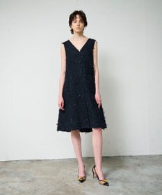 GRACE CONTINENTAL リボンヤーンジレドレス