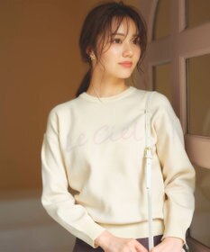 Feroux 【洗える】レタードロゴ プルオーバーニット