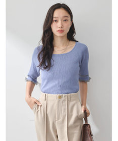 earth music&ecology ポイントシアーフリルニットプルオーバー