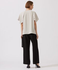 ICB L 【UVカット・接触冷感・防シワ・洗える】エステルダブルクロス ハンカチーフスリーブブラウス