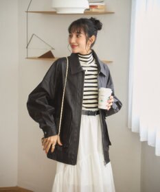 WEGO ヴィンテージライクFレザーブルゾン