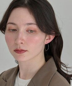 Phoebe 〈痛くないシリーズ〉ファセットスリムフープライトフィットイヤリング　シルバー