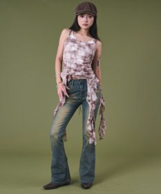 WEGO ブラストスタッズフレアデニム