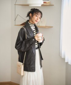 WEGO ヴィンテージライクFレザーブルゾン