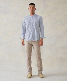 J.PRESS MEN 【WEB限定】ポプリンストライプ バックブルバンドカラーシャツ
