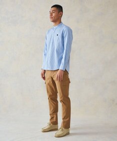 J.PRESS MEN 【WEB限定】ポプリンストライプ バックブルバンドカラーシャツ