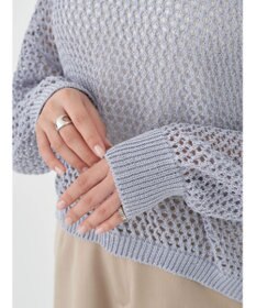 earth music&ecology スパンコールショートゆるニット