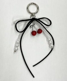 WEGO チェリーリボンビーズキーホルダー