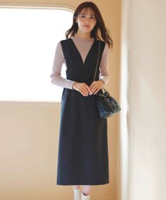 Feroux 【洗える】美シルエット ジャンパースカート