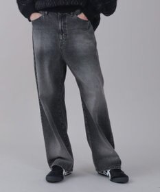 WEGO 【ユニセックス着用ITEM/SMLサイズ展開/ウエスト調整可】バギーデニムパンツ