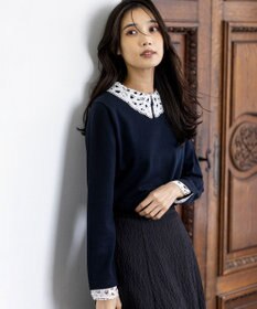 ANY SIS S レース襟 ニット