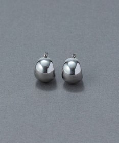 Phoebe 〈金属アレルギー対応〉ドームメタルフープピアス/シルバー　シンプル/大振り
