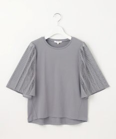 自由区 【洗える】レースエッジフレアスリーブ トップス